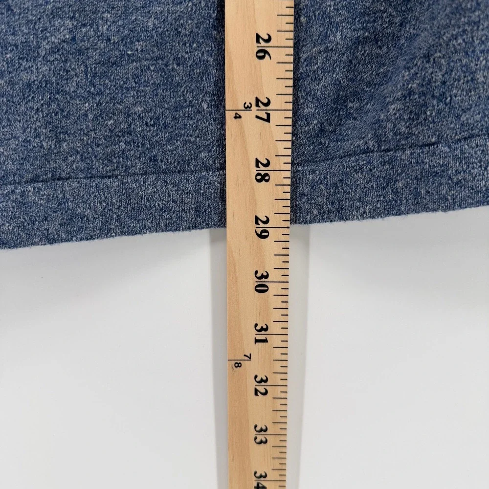 prAna Crewneck Sweater Mens XL Blue Heather Organic‎ Cotton Raglan Long Sleeve
